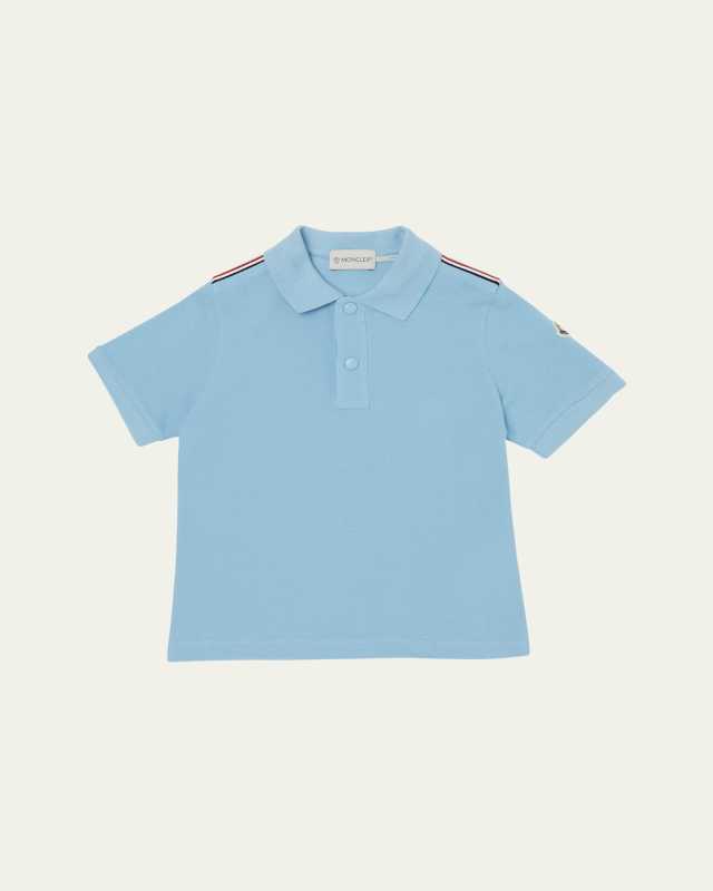 Boy's Tri-Stripe Pique Polo Shirt, Size 12-